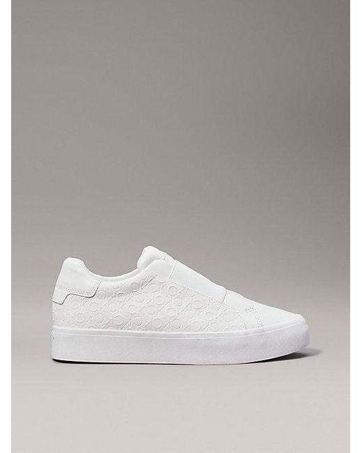 Zapatillas slip-on con logo Calvin Klein de color Metallic