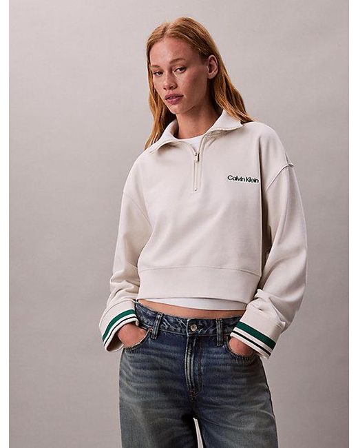 Calvin Klein Gray Sport French Terry 1 4 Zip Sweatshirt