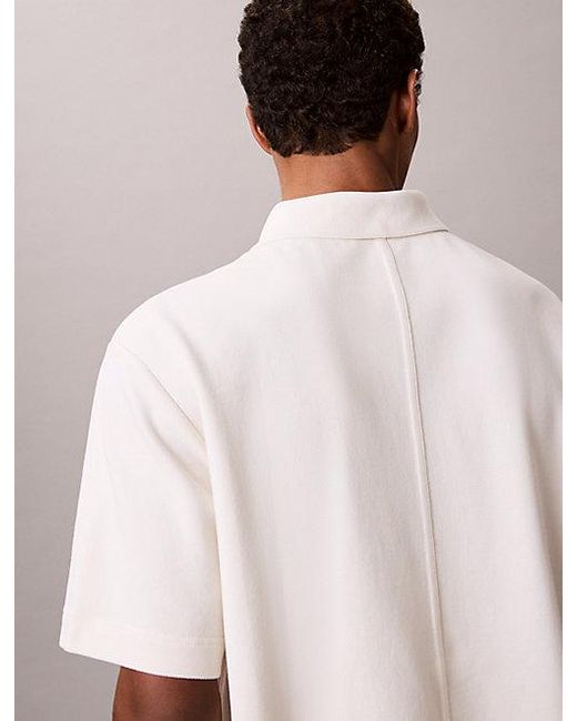 Calvin Klein Natural Jeans Embroidered Logo Polo Shirt for men