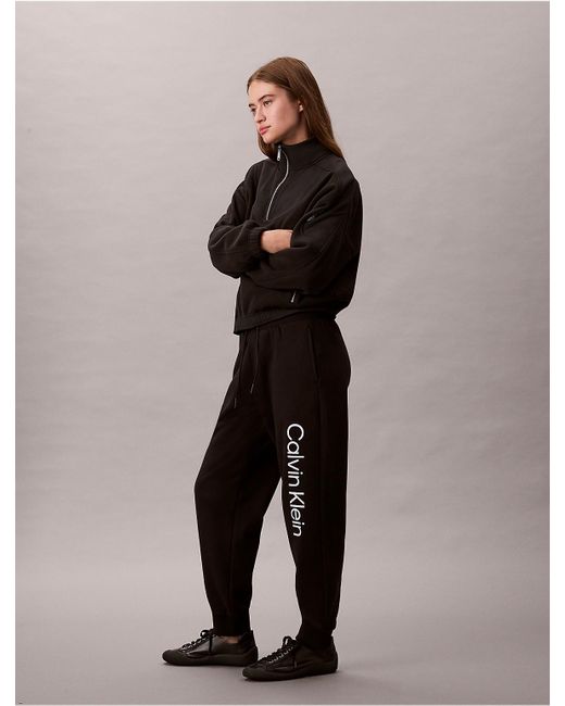 Calvin Klein Black Calvin Klein Fleece Logo Graphic Joggers