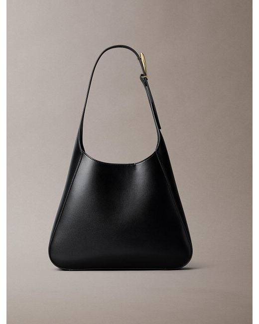 Calvin Klein Black Engraved Medium Shoulder Bag