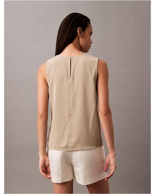 Calvin Klein Natural Solid Crewneck Shell Tank