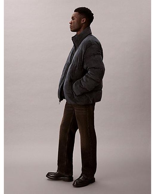 Calvin Klein Corduroy Pufferjack in het Gray voor heren