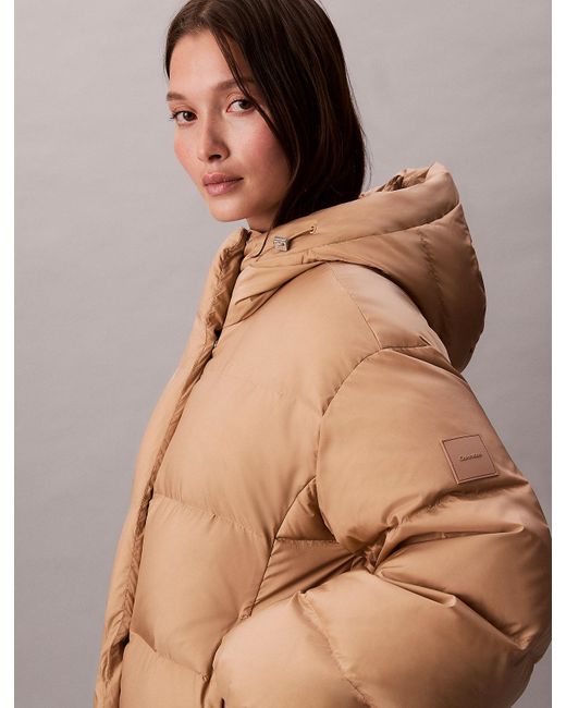 Calvin Klein Brown Short Goose Down Jacket