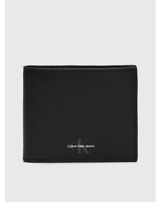 Cartera de piel con compartimento para billetes y monedero y RFID Calvin Klein de hombre de color Black