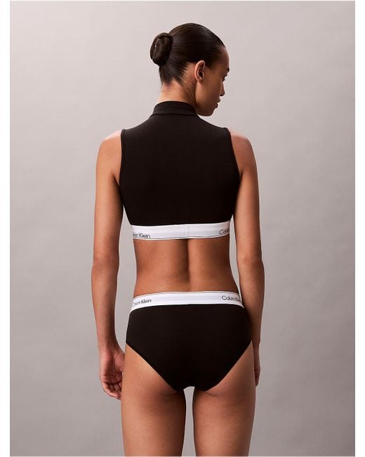 Calvin Klein Black Lightly Lined Mockneck Bralette