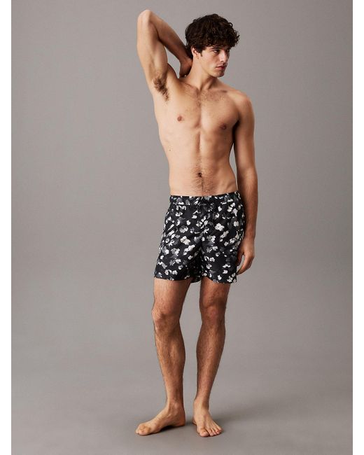 Short De Bain Mi-Long Avec Cordon De Serrage Calvin Klein pour homme en coloris Black