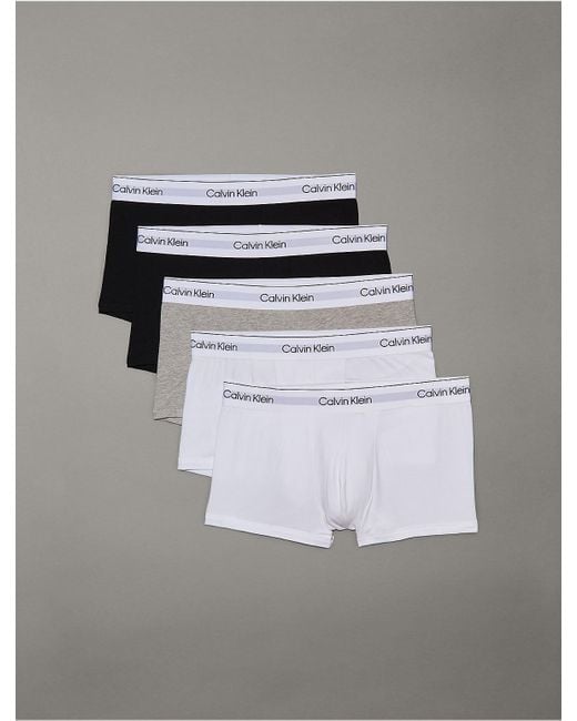 Calvin Klein Metallic 5 Pack Low Rise Trunks for men
