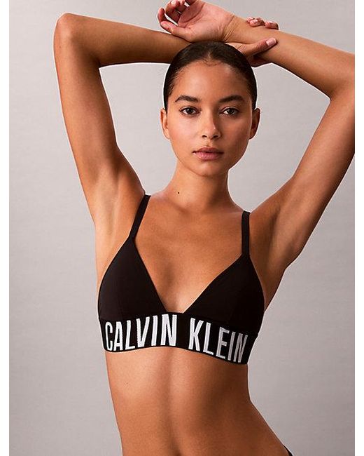 Calvin Klein Black Triangle Bikini Top Intense Power