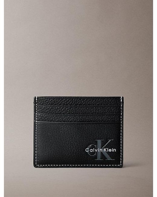 Calvin Klein Gray Monologo Card Holder for men