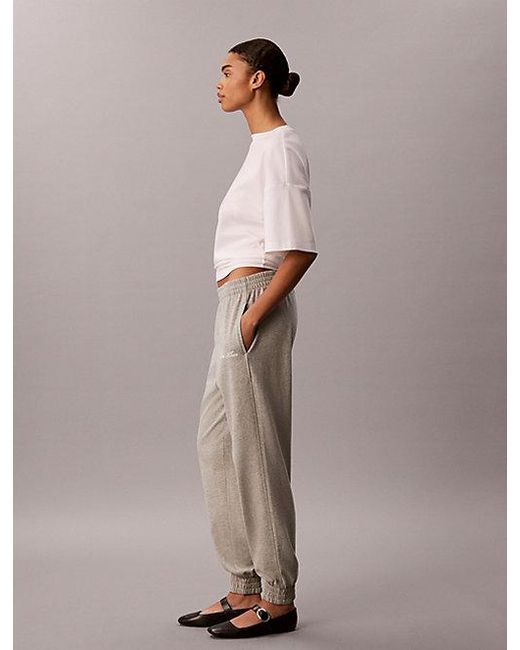 Calvin Klein Natural Logo Cotton Jersey Lounge Sweatpants