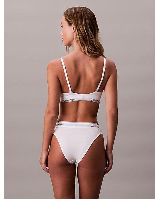 Calvin Klein White High Leg Bikini Briefs Icon Cotton Modal