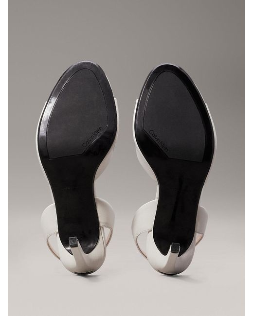 Calvin Klein Metallic Leather Stiletto Sandals