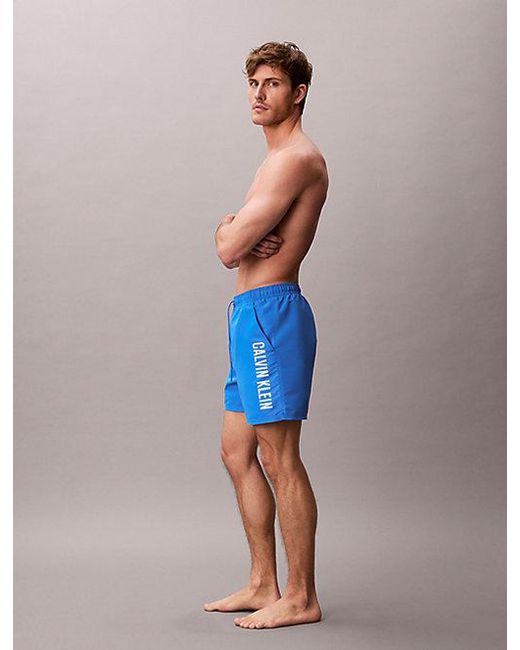 Calvin Klein Blue Medium Drawstring Swim Shorts Intense Power for men