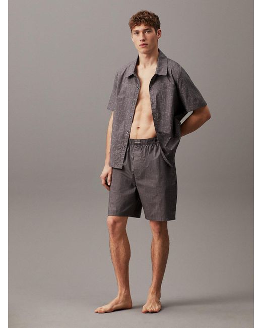 Calvin Klein Gray Shorts Pyjama Set - Pure for men