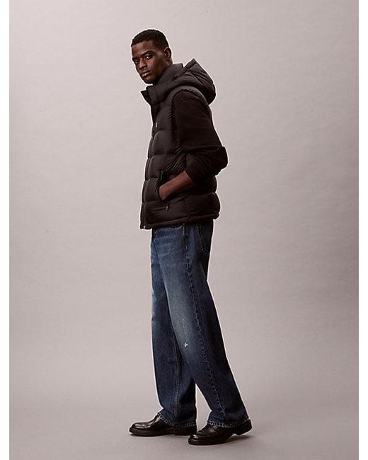 Calvin Klein Blue Jeans Hooded Down Puffer Gilet for men
