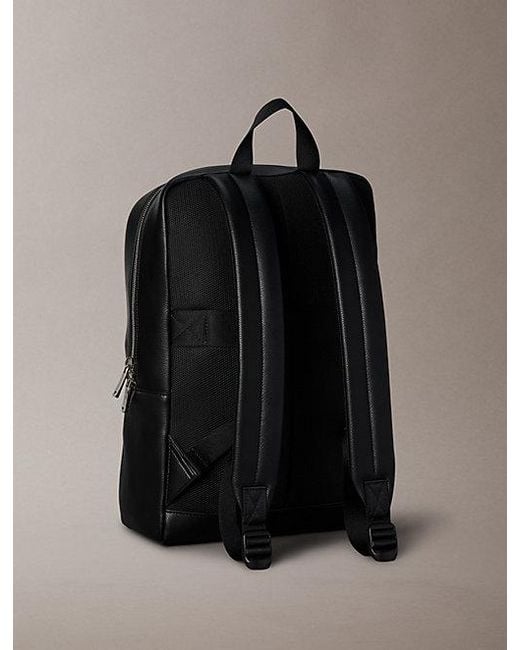 Calvin Klein Black Raised Logo Structured Backpack for men
