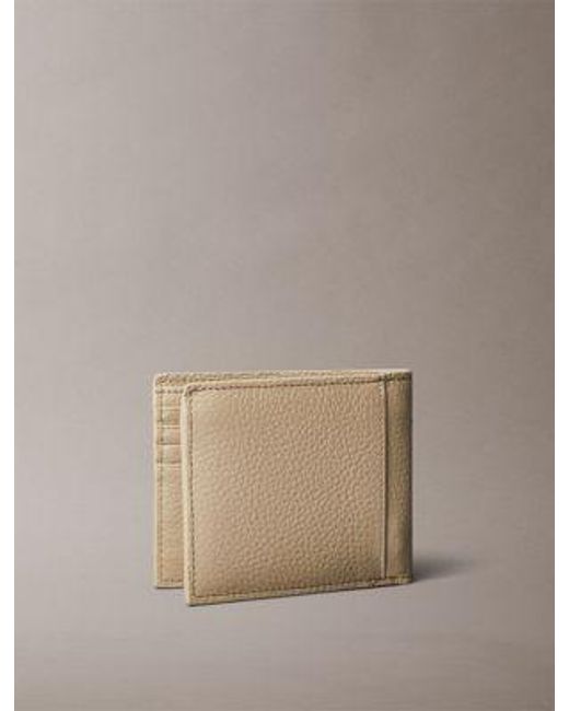Cartera de piel con compartimento para billetes y monedero y RFID Calvin Klein de hombre de color Natural