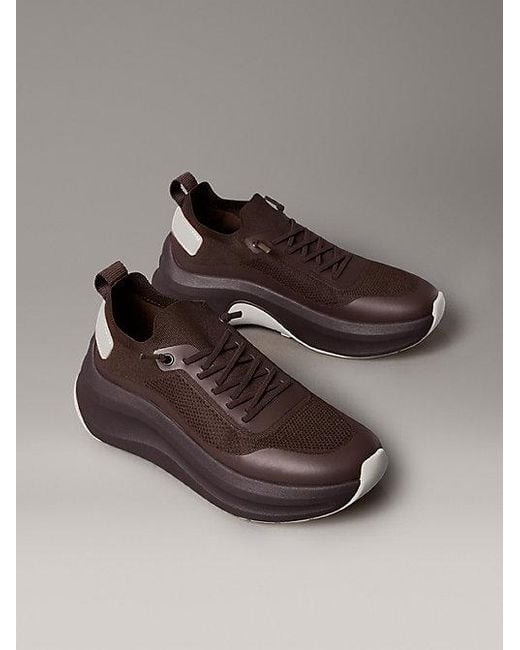 Calvin Klein Gray Mesh Chunky Runner Sock Trainers