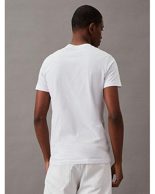 Calvin Klein White Jeans Slim Monogram T-Shirt for men