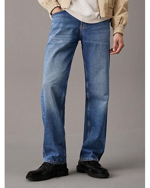 Calvin Klein 90's Straight Jeans in het Blue voor heren