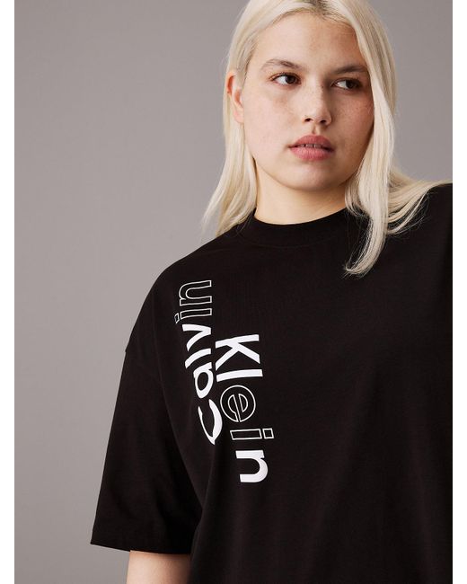 Calvin Klein Brown Plus Size Logo T-shirt Dress