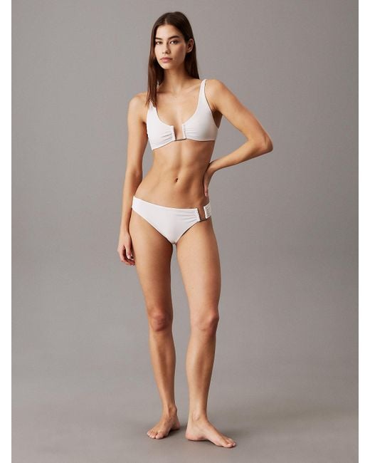 Haut De Bikini Triangle Calvin Klein en coloris Brown