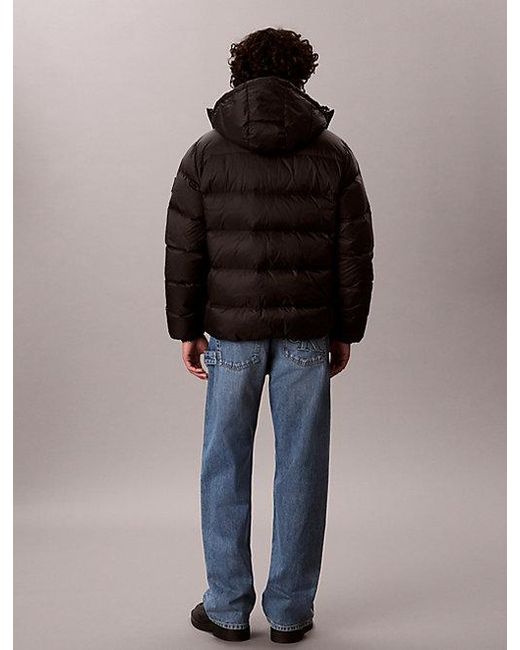 Calvin Klein Black Jeans Relaxed Nylon Puffer Jacket for men