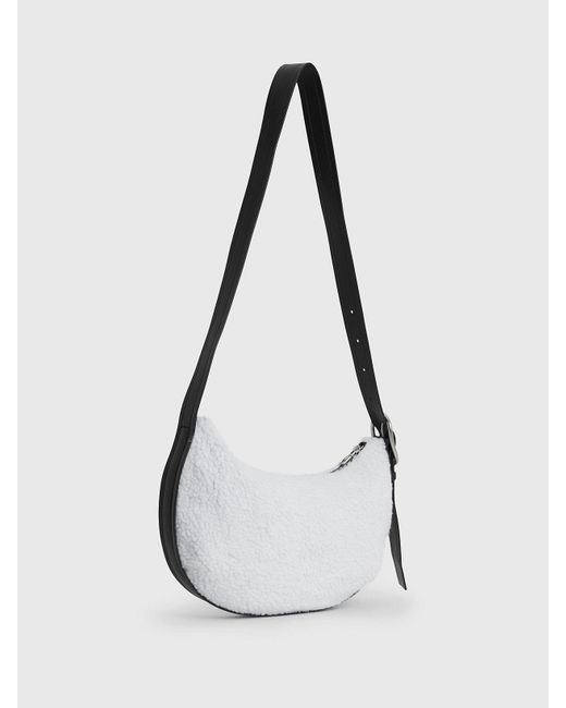 Calvin Klein White Sherpa Shoulder Bag