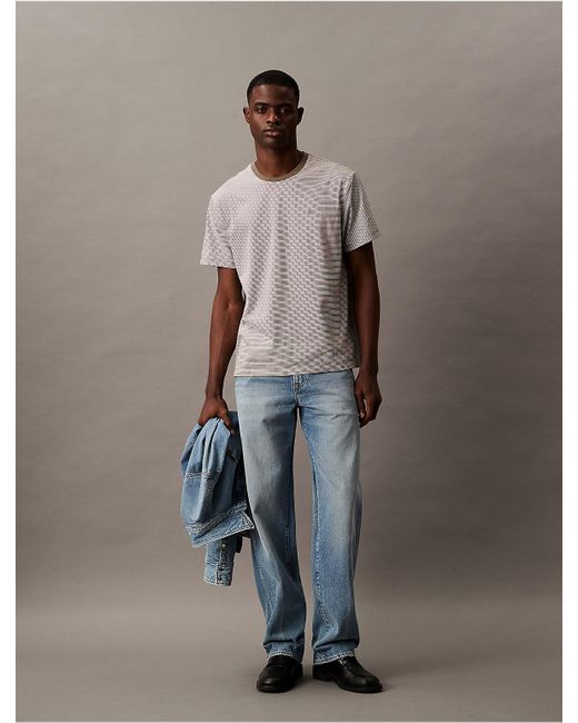 Calvin Klein Brown Calvin Klein Smooth Cotton Stripe Classic T-Shirt for men