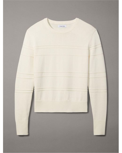 Calvin Klein Natural Smooth Cotton Stripe Sweater