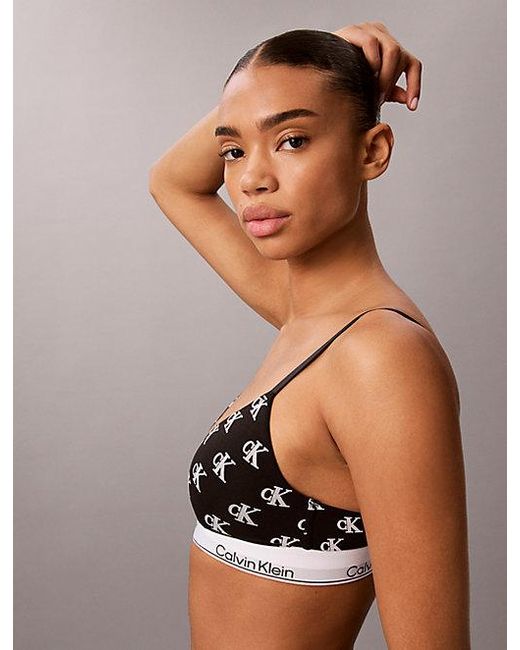 Calvin Klein Multicolor Lightly Lined Triangle Bralette Icon Cotton Modal