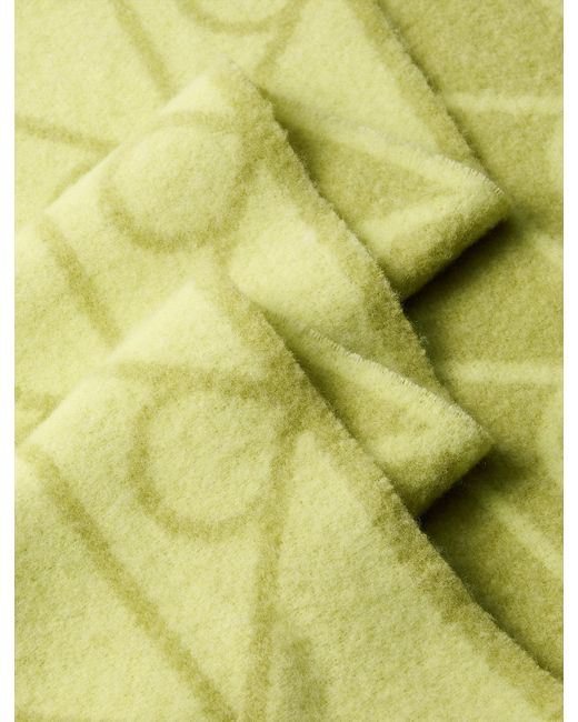 Calvin Klein Yellow Warm Wool Blend Logo Scarf for men