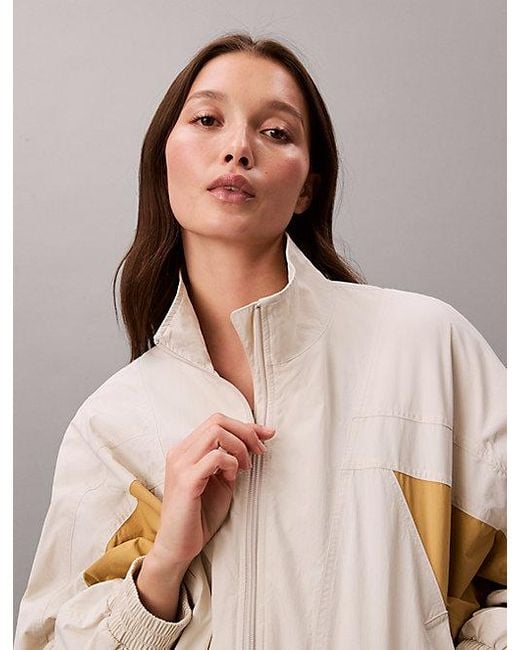Calvin Klein Natural Jeans Cropped Colour Block Nylon Jacket