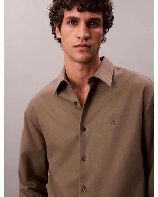 Camicia Button-Down di Calvin Klein in Brown da Uomo