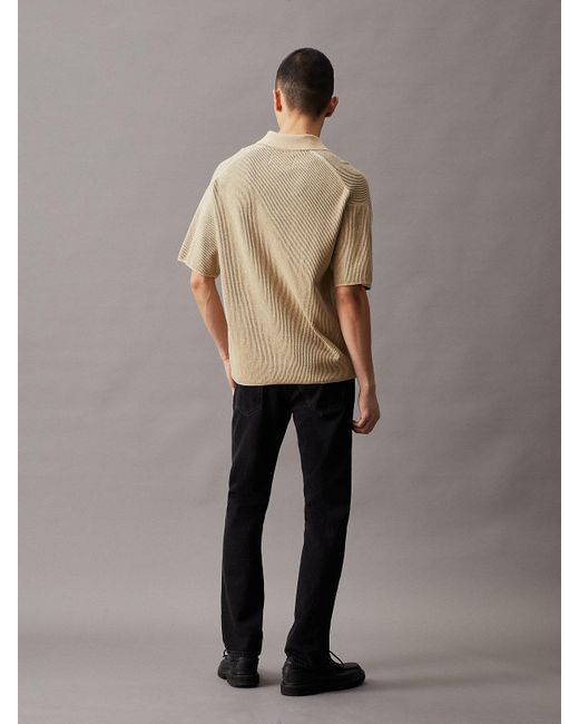 Calvin Klein Brown Waffle Knit Short Sleeve Shirt for men