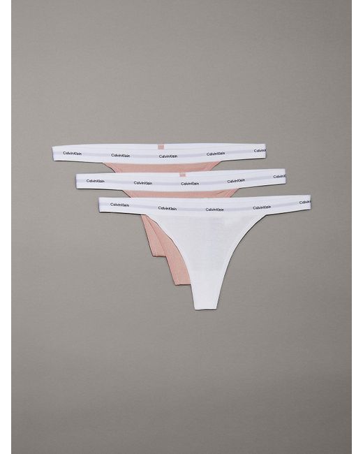 Lot De 3 Strings Calvin Klein en coloris Gray
