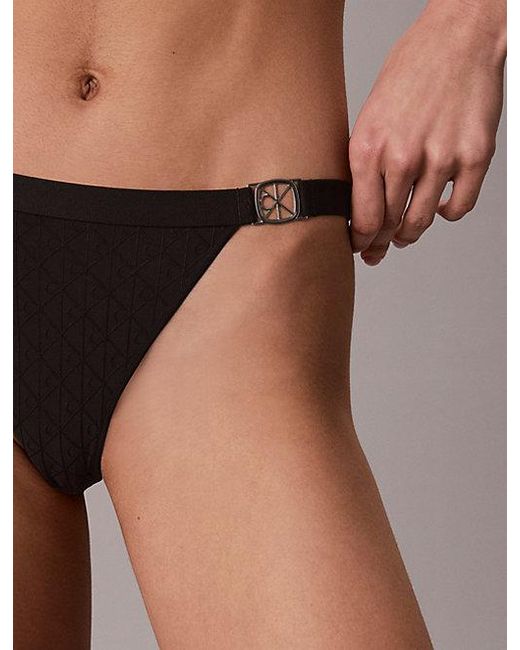 Calvin Klein Brown Bikini Briefs Embossed Emblem