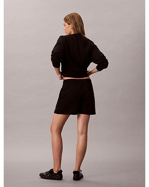Calvin Klein Badstof Korte Broek Met Monogram-Logo in het Black