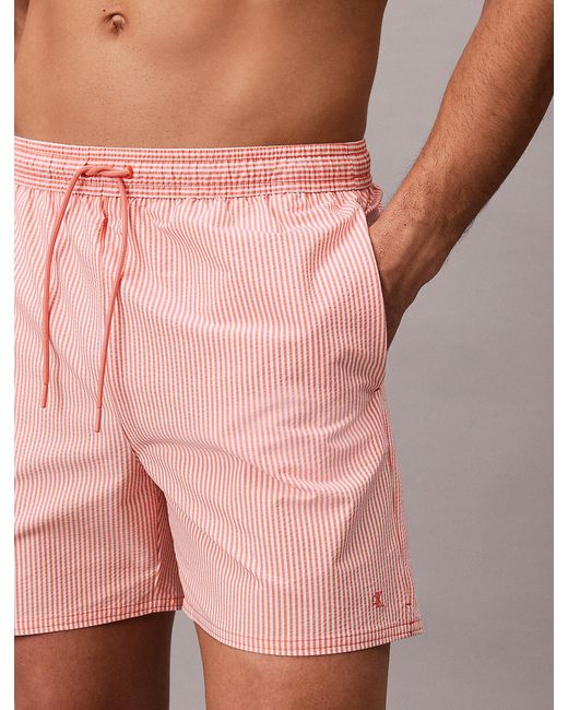 Calvin Klein Pink Medium Drawstring Swim Shorts for men
