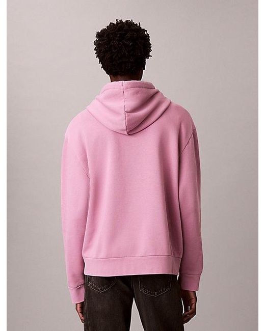 Calvin Klein Pink Kate Moss Fleece Graphic Relaxed Hoodie for men
