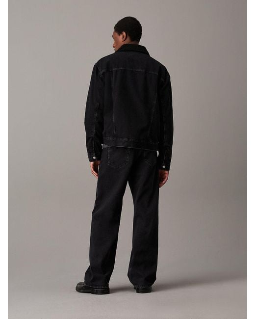 Veste En Jean Et Sherpa Calvin Klein pour homme en coloris Black