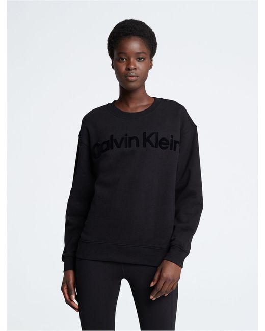 Calvin Klein Blue Velvet Crewneck Sweatshirt