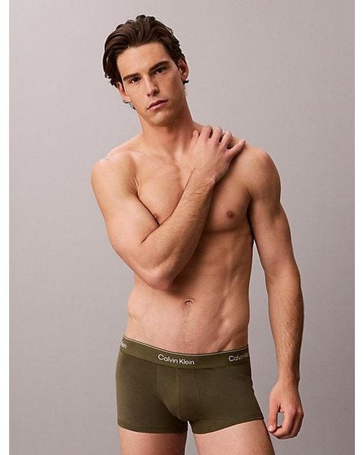 Calvin Klein Metallic 3 Pack Low Rise Trunks Icon Cotton Stretch for men