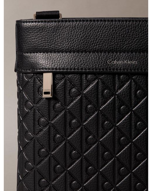 Calvin Klein Black Embossed Emblem Logo Flat Pack for men