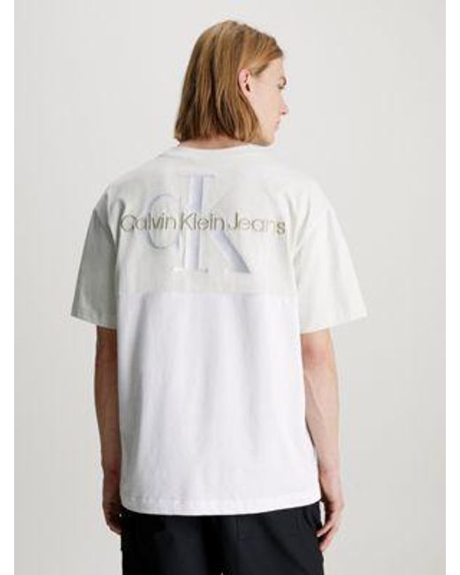 Calvin Klein Relaxed T-shirt Met Logo Achter in het White voor heren