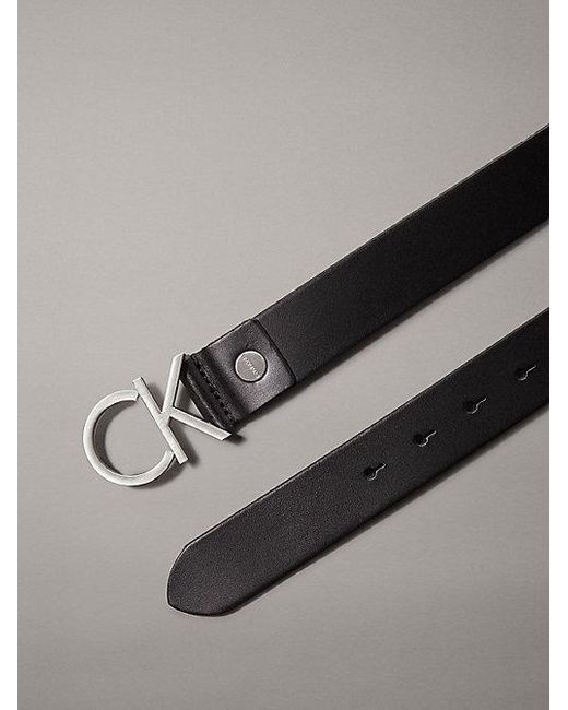 Calvin Klein Black Leather Logo Belt