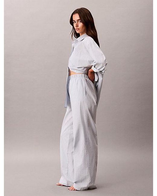 Calvin Klein Gray Pyjama Pants Cotton Poplin