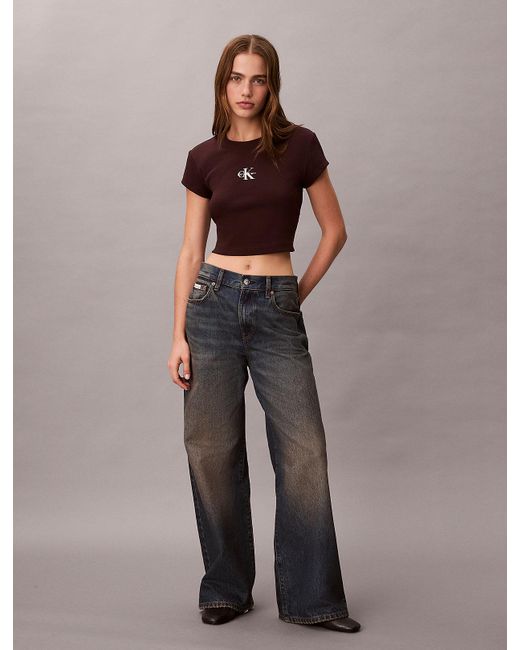 Calvin Klein Brown Monologo Baby Tee
