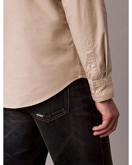 Calvin Klein Natural Jeans Oxford Cotton Button Down Shirt for men